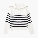 Striped Zip Up Sweater